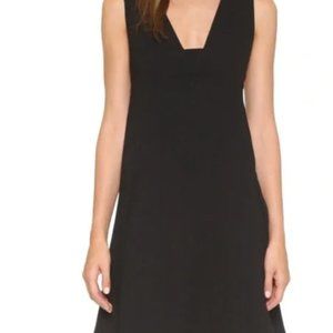 T by Alexander Wang Plunge Crepe Dress in Black, size 0
